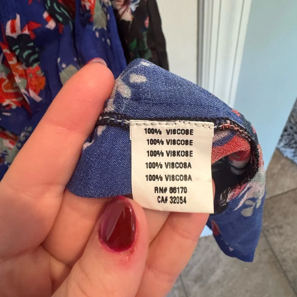 NWOT Anthropologie Blink London Floral Blouse - Blue and Red, Medium - Picture 3 of 7